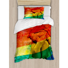 Gay Couple Holding Hands Duvet Cover Set