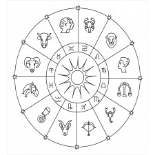 Sketchy Zodiac Circle Duvet Cover Set
