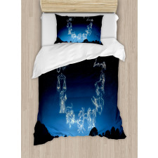 Sketchy Zodiacal Sign Duvet Cover Set