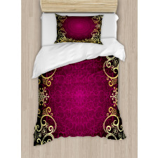 Purple Frame Curls Duvet Cover Set