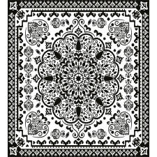 Lace Paisley Black Mehndi Duvet Cover Set