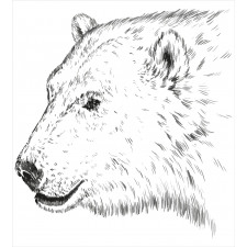 Polar Bear Face Sketchy Duvet Cover Set