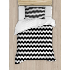 Zigzags Black and White Duvet Cover Set
