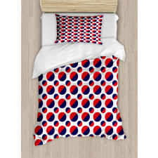 Red Circles Rounds Duvet Cover Set