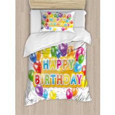 Vivid Birthday Balloon Duvet Cover Set