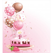 Strawberry Cake Balloons Duvet Cover Set