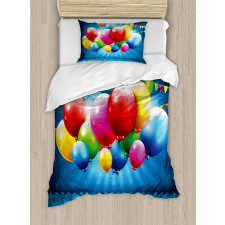 Vibrant Colored Balloons Duvet Cover Set