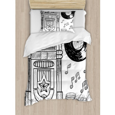 Music Box Notes Coins Duvet Cover Set