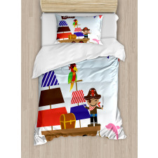 Pirate Ship Ocean Duvet Cover Set