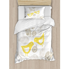 Art Deco Birds Leaves Duvet Cover Set