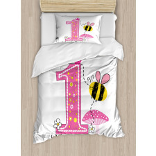 Bees Party Cake Candle Duvet Cover Set