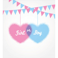 Girl Boy Hearts Flags Duvet Cover Set