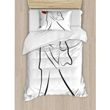 Silhouette Couple Duvet Cover Set