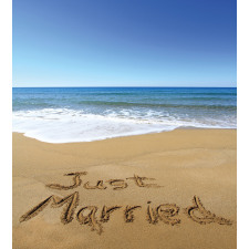Just Married on Sand Duvet Cover Set