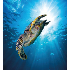Sea Turtle Diving Duvet Cover Set