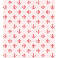 Checkered Fleur De Lis Duvet Cover Set