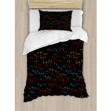 Vibrant Stars Flowers Duvet Cover Set