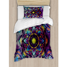 Grunge Futuristic Mandala Duvet Cover Set