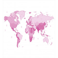 World Map Continents Duvet Cover Set