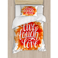 Cheerful Phrase Duvet Cover Set