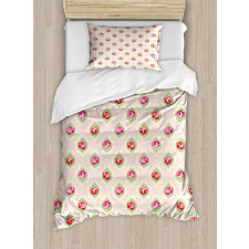 Rose Damask Old Duvet Cover Set