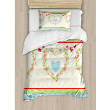 Country Rose Hearts Duvet Cover Set