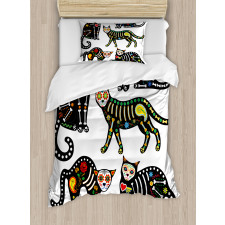 Ornate Black Cats Duvet Cover Set