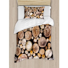 Wooden Logs Oak Tree Duvet Cover Set
