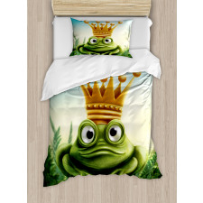 Frog Prince on Moss Stone Duvet Cover Set