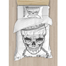 Skull Hip Hop Style Sketch Duvet Cover Set