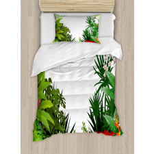 Hibiscus Anthurium Leaves Duvet Cover Set