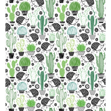 Hedgehog Saguaro Cartoon Duvet Cover Set