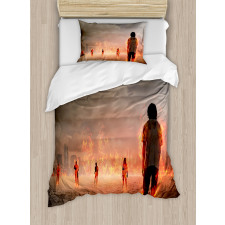 People in Flame Duvet Cover Set