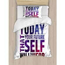 Self Will Words Duvet Cover Set