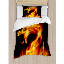 Abstract Fiery Creature Duvet Cover Set