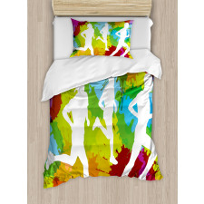 Runners in Watercolors Duvet Cover Set