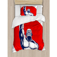Muscular Man Lifting Duvet Cover Set