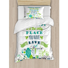 Positive Life Phrase Duvet Cover Set