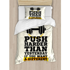 Push Harder Phrase Duvet Cover Set