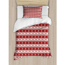 Winter Deer Snowflake Duvet Cover Set