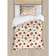 Xmas Ornaments Bells Duvet Cover Set