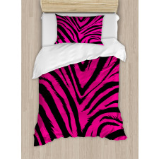 Hot Pink Zebra Skin Duvet Cover Set