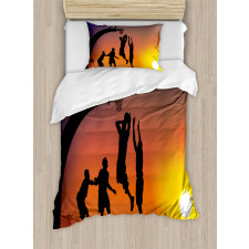 Boys Play Basketball Duvet Cover Set