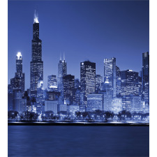 Chicago Skyline Night Duvet Cover Set