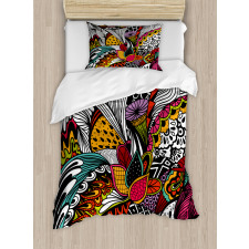 Colorful Ornate Leaves Duvet Cover Set