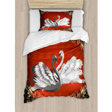 Romantic Swan Couple Duvet Cover Set