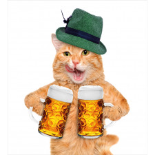 Cool Cat Hat Beer Mug Funny Duvet Cover Set