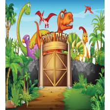 Wild Dinosaurs Park Door Duvet Cover Set