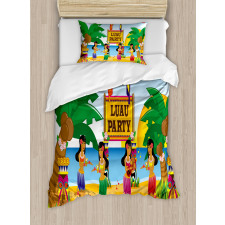 Luau Party Dance Duvet Cover Set