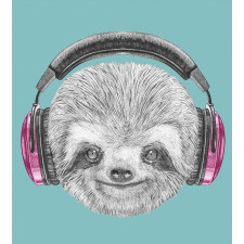 DJ Sloth Headphones Duvet Cover Set